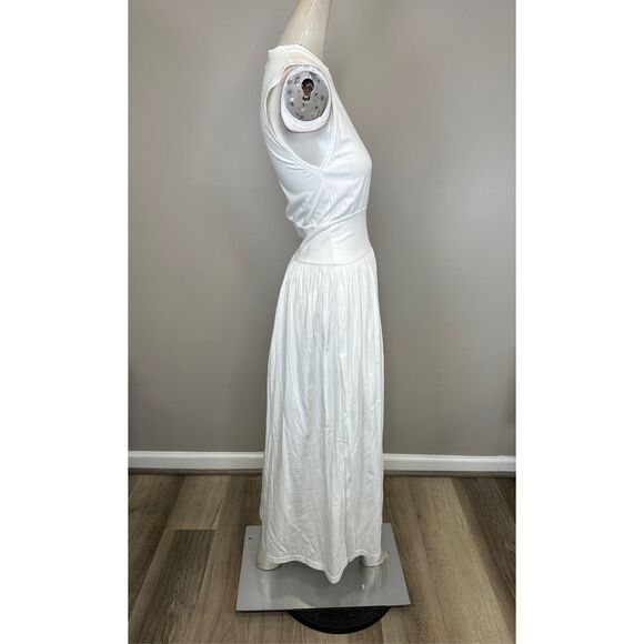 NWT Toteme Sleeveless Cotton Jersey Crew Neck Midi Tee Dress Off White M $290 - Picture 8 of 10